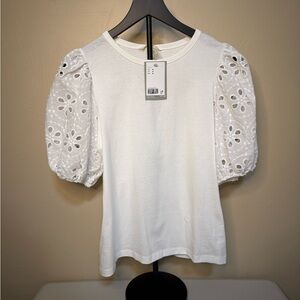 H&M White Puff Sleeve Blouse
